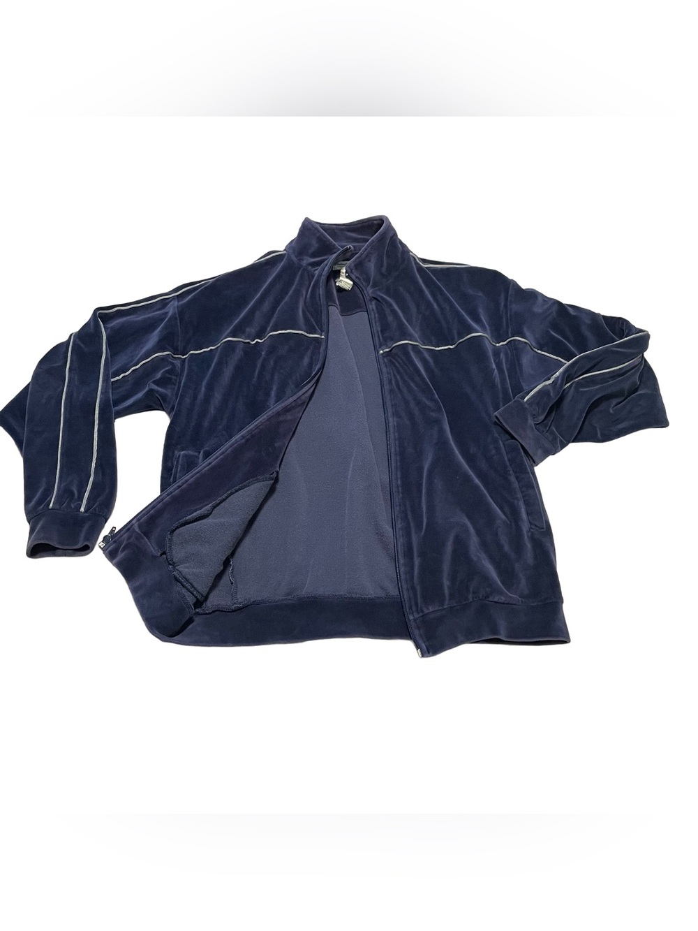 Vintage Norm Thompson Navy Velvet Track Suit Zip Up